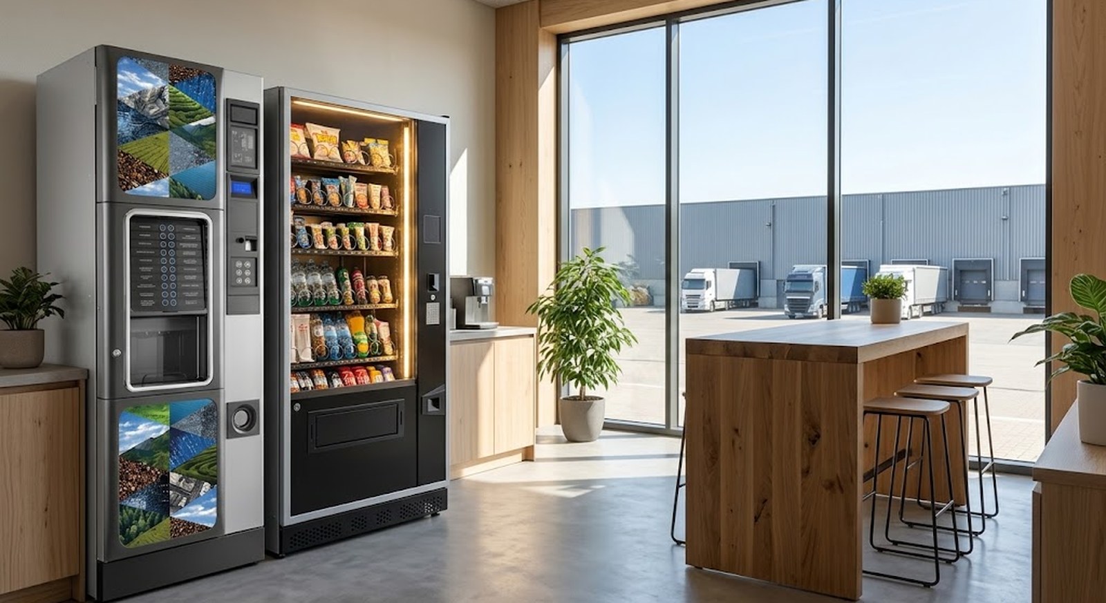 Empresa de vending en Getafe: máquinas de café en grano, snacks y bebidas frías para la zona de descanso de una empresa
